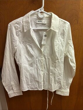 Hollister White Long-Sleeve Button Shirt